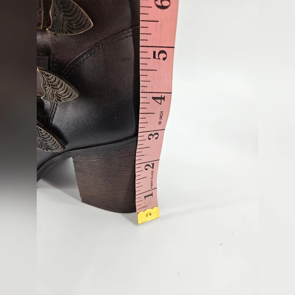 NIB Circle G by Corral Brown Western Ankle Multi Buckle Side Zip Boots 7.5 M - Picture 11 of 12